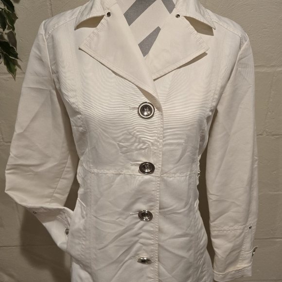 Giacca AGallery Co Lightweight Pleated Lined Jacket With Pockets Size S White. - Picture 2 of 15